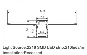 SJ-ALP4812 New LED Aluminum Profile for strip lighting