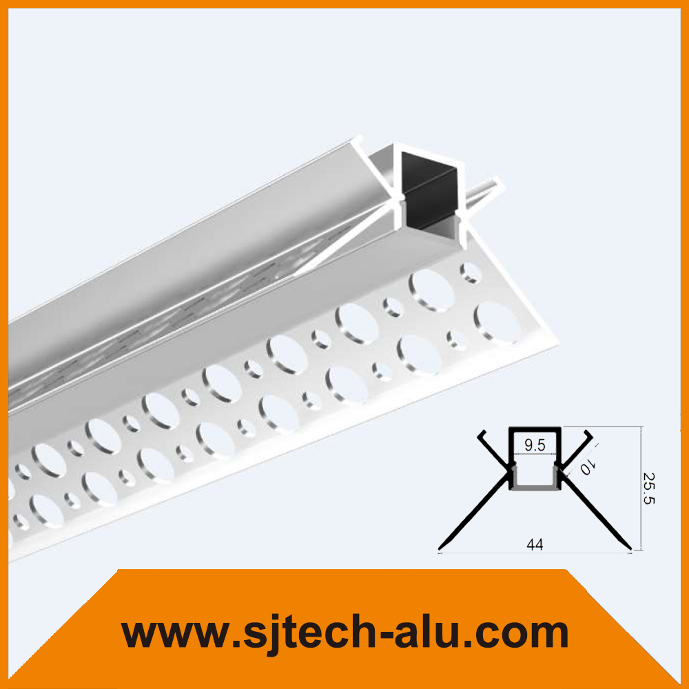 SJ-ALP4425 Plaster in Aluminum Led Profile for drywall mounted Insider Corner