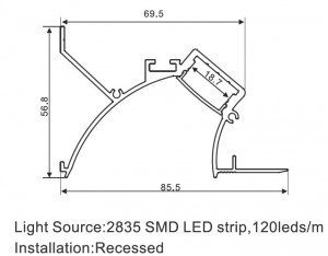 SJ-ALP8570 LED Aluminum Profile Light