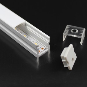 Supply OEM/ODM Aluminum Profile With 2 Groves For Led Strips Milky Cover