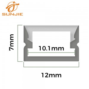 SJ-ALP1207 Mini Surface Mounted Led Aluminum Profile / Micro LED Aluminum Profile