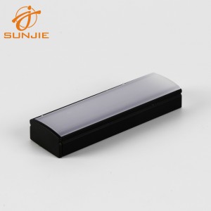 Short Lead Time for Led Light Profile For Cabinet -
 SJ-ALP1708 LED Profile in Black Anodized – Sunjie Technology