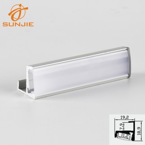Discount Price 10mm Wide Led Strip Light Use Aluminum Profile -
 SJ-ALP1918 Aluminum led profile for Glass Shelf – Sunjie Technology