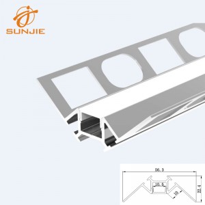 SJ-ALP5623 LED Aluminum Extrusion for Tile or ceramic Inside corner mounted