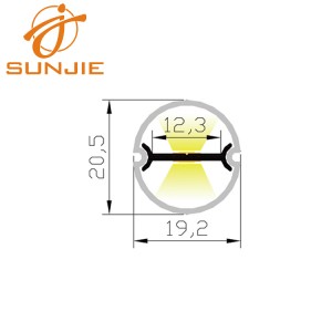 SJ-WALP2020 IP65 Waterproof LED Aluminum Profile / 360 degrees view angle waterproof led aluminum profile